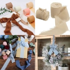 Handmade Fringe Silk Ribbon for Wedding Invitations, Bridal Bouquets