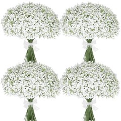 30 Pcs Babys Breath Artificial Flowers, 17.7″ Real Touch White Gypsophila