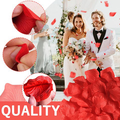1500 PCS Red Rose Petals Flower Artificial Fake Silk Rose Petals Decorations for