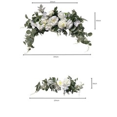Wedding Arch Flowers,3Pcs Set White Rose Decorative Floral Swags, Artificial …