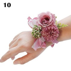 Wrist Flower Wedding Party Bridesmaid Groom Boutonniere Bride Gifts Rose Corsage