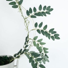 2 pcs 6 feet long Light Green Honey Locust Artificial Leaves Greenery Garlands