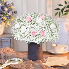 30 Pcs Babys Breath Artificial Flowers, 17.7″ Real Touch White Gypsophila