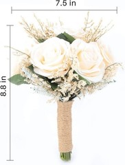 Wedding Romantic Bouquet Bridesmaid Artificial Flowers Handmade Vintage Bouqu…