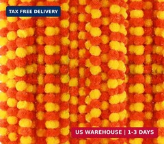 5 PC – 5 feet Marigold Garland |Indian/American Wedding Party Mantle Decoration,