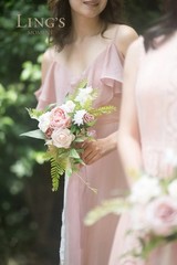 Ling’s Moment Pink Bridesmaid Bouquet Set of 6, Dusty Rose Bridal Bouquets fo…