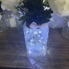 Lot of 6 Floral Centerpieces for Bridal Shower or Wedding – 1 w/Fairy Lights