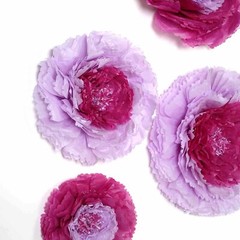6 pack 7″ 9″ 11″ Lavender Tissue Paper Carnation Flowers Sale Sale Home Backdrop