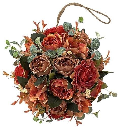 Artificial Peony Flower Balls, 8 Inch Faux Silk Hydrangea Flower Bouquet, Hangin