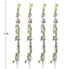 Lvydec Wisteria Artificial Flowers Garland, 4 Pcs Total 28.8ft Artificial Wis…
