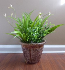 4 Pcs Artificial Plants Blooming Orchid Lifelike Plastic Grass