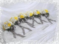 20 pcs COMPLETE SILK FLOWER WEDDING BRIDAL BOUQUET SET