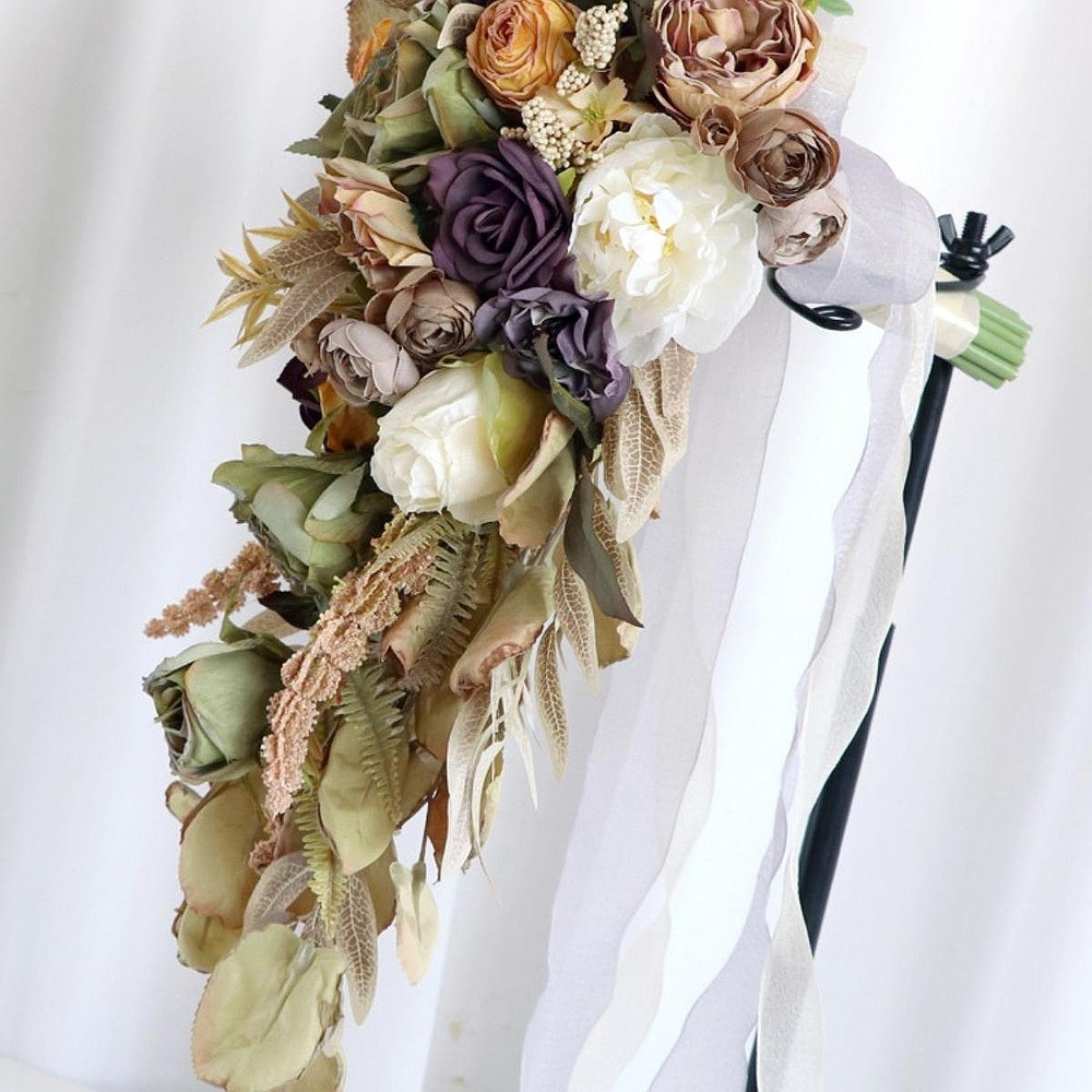 Wedding Bouquet Fake Flowers Decorative Bridesmaids Realistic Silk Flower