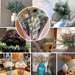 Artificial Baby Breath Flowers Fake Gypsophila Bouquets 12 Pcs Plastic White