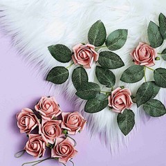 24 DUSTY ROSE 2″ Mini FOAM ROSE Flowers Stems Wedding Decorations Supplies
