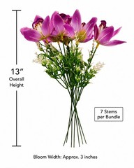Artificial Purple Orchid Bundle 13 Inch Faux Flowers Wedding Bouquet Corsage Bou