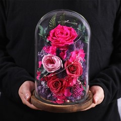 Flowers for Delivery Preserved Rose in Glass Reddish