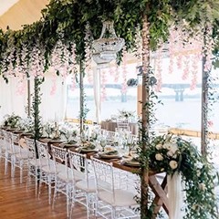 40 Pack Artificial Wisteria Vine Garland, 3.75 Feet Silk Strings, Fake Peach