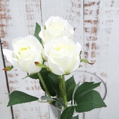 CREAM 24 Artificial 31″ Long Stem Silk ROSE FLOWERS Party Events Decorations
