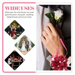3 Pcs Wedding Flower Wristband Rustic Vintage Wristlet Bracelets for Prom Party