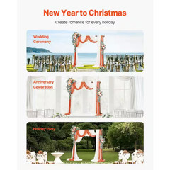 36.61 In. H Square Artificial Wedding Arch Flowers Kit, Orange Wedding Arch Flow