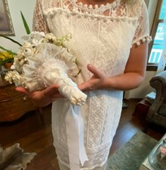 White Button & Brooch Bridal Bouquet – Lovely, Elegant & Romantic