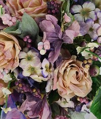 Shades of Lavender Crescent Faux Silk Wedding Bouquet