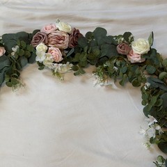 LINGS MOMENTS 6ft Garland, Dusty Rose, Pastel Pink, White
