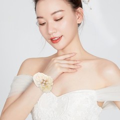 2 Pcs Hand Flower Bracelet Wedding Prom Wrist Corsage Bridal Garland
