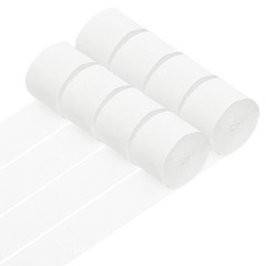 8 Rolls Crepe Paper Streamers 656ft Rainbow Streamers, White