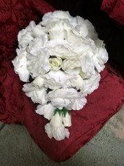 LARGE WEDDING BOUQUET IVORY OR ANY COLOR WITH BOUT RUSH AVAILABLE