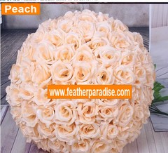 Peach Rose Flower Ball Pomander Wedding Ball Kissing Ball 11-12 inches
