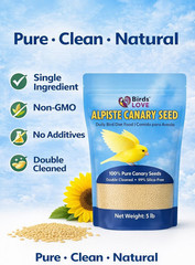 Premium Non-GMO Double Cleaned Canary Seed – 5 lbs for Birds