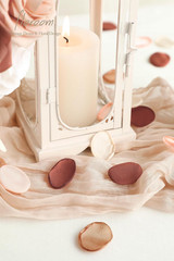 300Pcs Rose Petals Earth Tones Brown Faux Silk Flower Petals for Wedding Flower