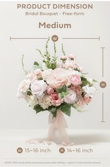 Ling’s Moment Blush Pink 15 Inch Free Form Artificial Wedding Flower Bouquet