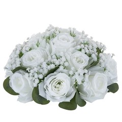 Flower Balls for Centerpieces: Pcs Rose Babys Breath Artificial 2 White