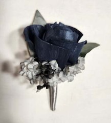 Navy Blue Black Silver Theme Wedding Bouquet Accessories