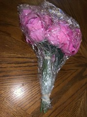 Mandy’s One Dozen Pink Roses Artificial Silk Flowers Bouquet Centerpiece