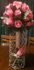 Bling Crystal Wedding Bouquet Matching Bling Boutonere Bling Pink Rose Bouquet