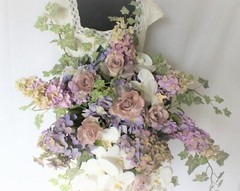 Grand Garden Orchid Cascade Faux Silk Wedding Bouquet