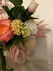 bridal Wedding Bouquet New Pinks, Free Matching Boutonnière