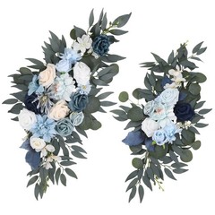 Dusty Blue Wedding Arch Artificial Floral Swags 23.6 & 15.7 inch Wedding
