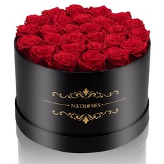 NATROSES Gifts for Her 27 Piece Forever Preserved Roses in a 27 Roses, Red