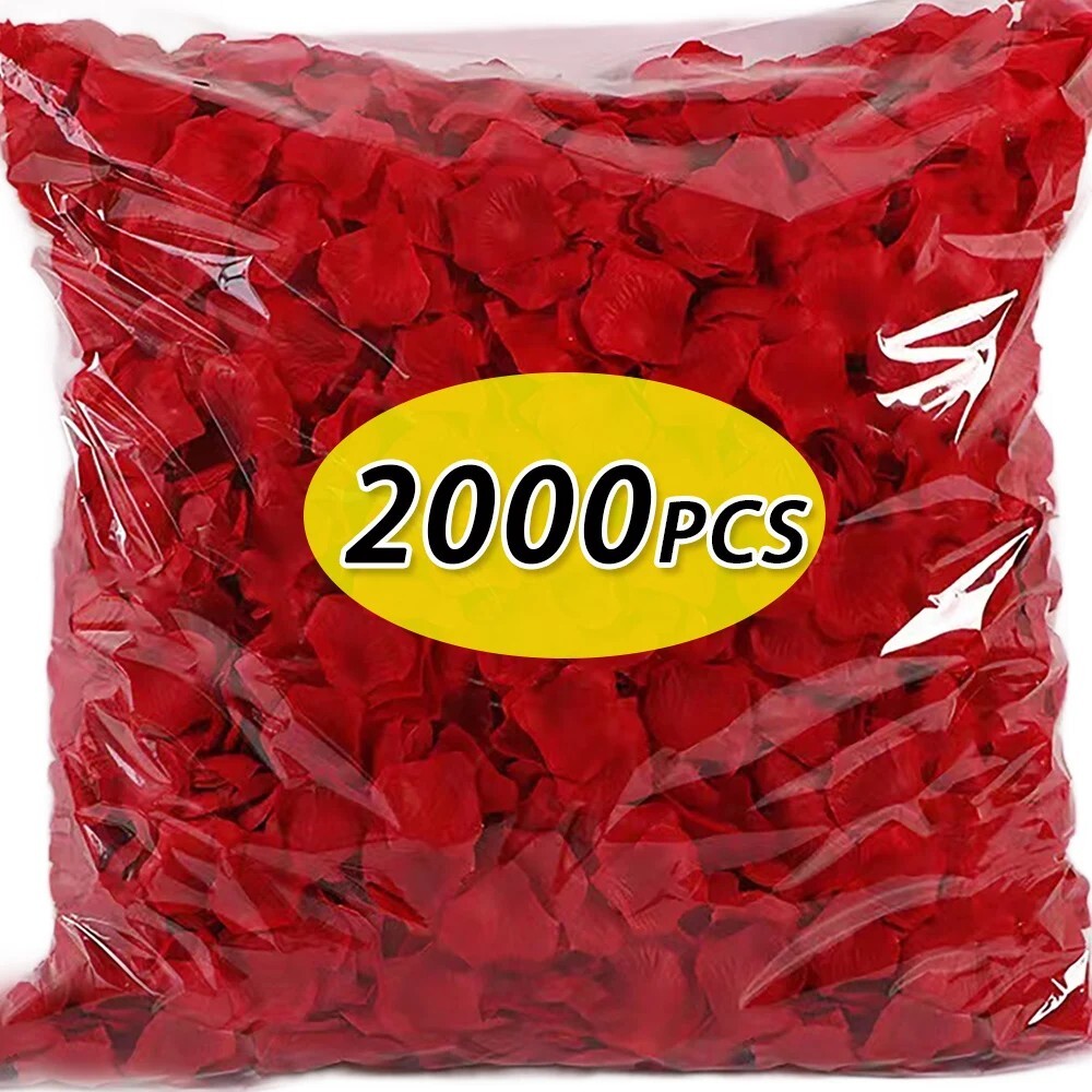 2000pcs Artificial Silk Rose Petals – Romantic Wedding, Party & Valentine Decor