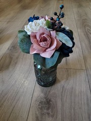 Pink Navy Blue Wedding Centerpieces for Jars Sola Wood Flower Bouquets Shower