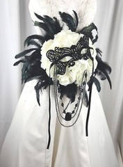 Black Tie Affair Mardi Gras or Goth Faux Silk Bridal Bouquet