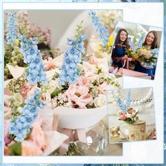 Pcs Delphinium Artificial Flowers for Decoration, 33.86 inch 10 Light Blue