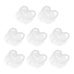 Pearl Lace Corsage Wristlet, 5Inch 8Pcs Elastic Wrist Corsage Bracelets, White