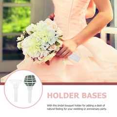 4Pcs Reusable Plastic Wedding Bouquet Holders for DIY Bridal Flower Handlers