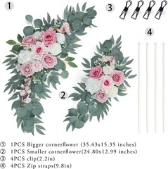 ponatia Artificial Wedding Arch Flowers (Pack of 2), Dusty Rose Wedding Flowe